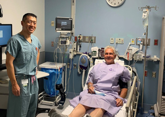 dr denis nam with patient bob wernes before hip replacement surgery