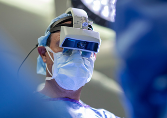 dr. frank phillips wearing augmedics xvision headset