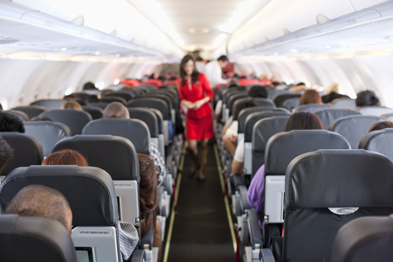 flight attendant on commercial airline flight