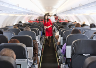 flight attendant on commercial airline flight