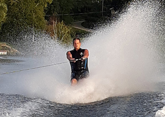 patient jason nicholai water skiing