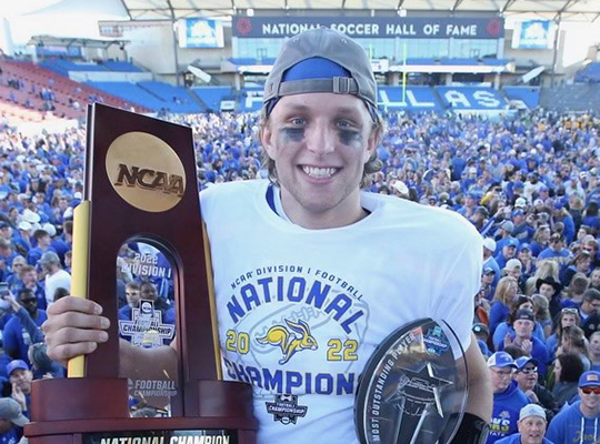 Naperville resident and South Dakota State quarterback Mark Gronowski