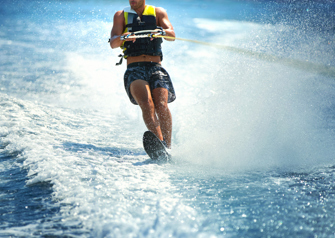 man wakeboarding